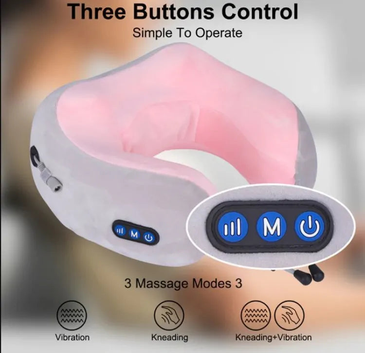 Jinserta Neck Cushion Massager – USB Rechargeable Massage Pillow for Neck, Shoulder & Back