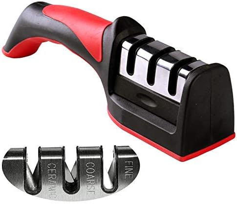 3-in-1 Knife Sharpener Set with Ceramic Peeler ā 3-Stage Diamond Coated Kitchen Knife Sharpener