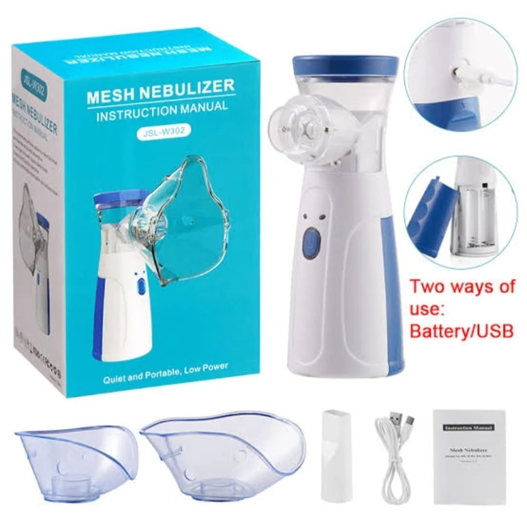 Portable Mesh Nebulizer – Quiet, Low Power Cell-Operated Personal Respiratory Inhaler