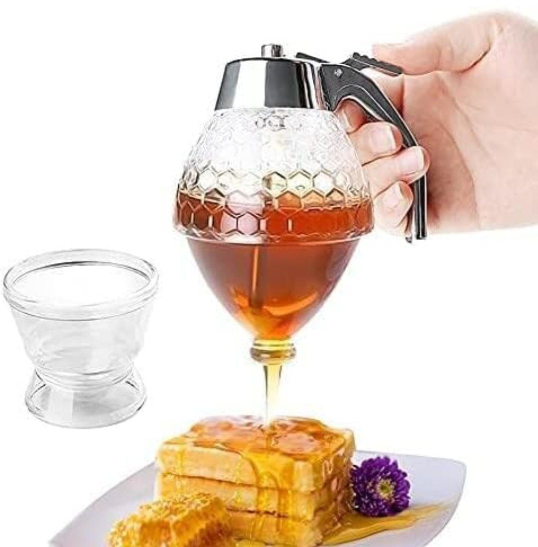 Honey Dispenser Jar 200ML – Bee Drip Juice & Syrup Storage Pot for Kitchen