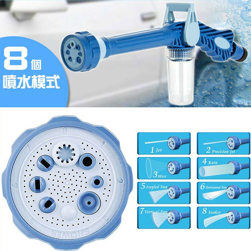 Jet Water Canon 8 In 1 Turbo Water Spray – For Car & Bike Washing, Gardening - Best Quality Water Spray ( Random Color )